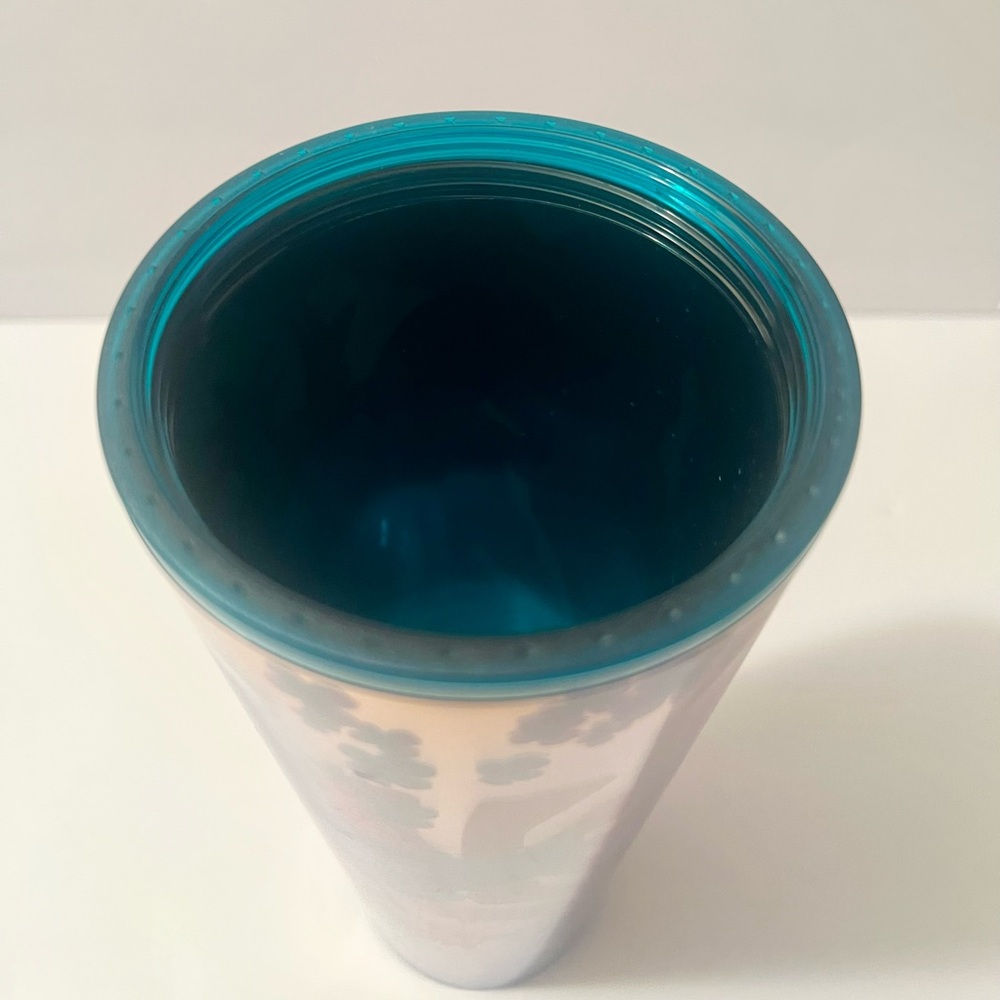 24 oz Starbucks Reusable Cold Cup Tumbler Colorful Abstract Design w Lid & Straw - Picture 6 of 7